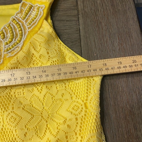 Cato yellow A-line Scoop Neck Keyhole Embellishment￼ Spring Sleeveless Dress - Picture 7 of 10